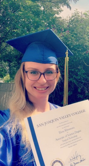 SJVC Surgical Technology grad Elena Kilmanova