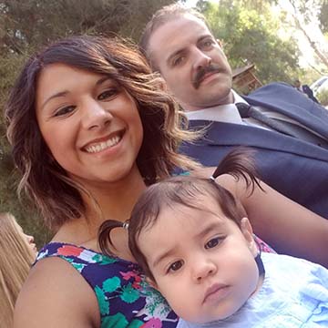 Visalia Dental Assisting student Jared Ray with family